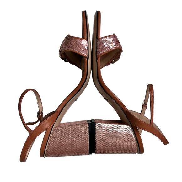 Gucci Pink Sequin GG Marmont Mid Heeled Sandals 37 - Picture 6 of 13